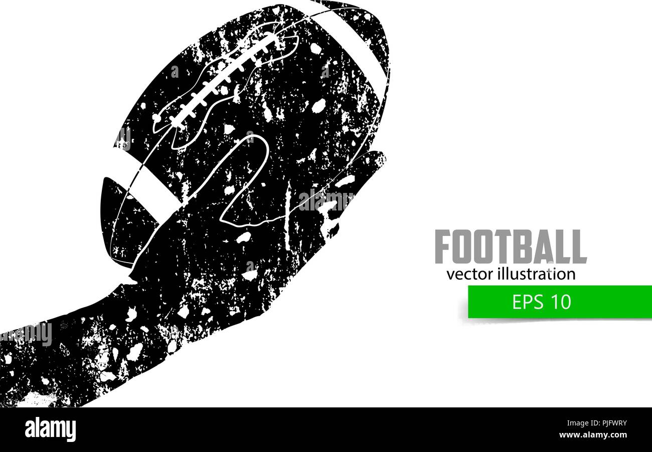 Hand hält der rugby ball, Silhouette. Rugby. American Football Stock Vektor
