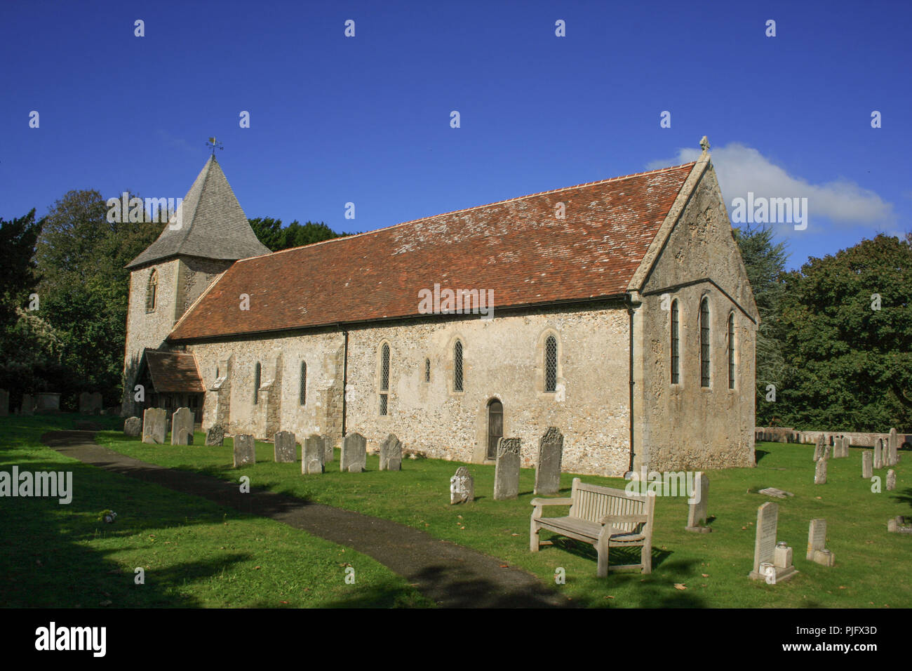 Kirche St. Nikolaus, Thorney Island in der Nähe von Chichester, West Sussex Stockfoto