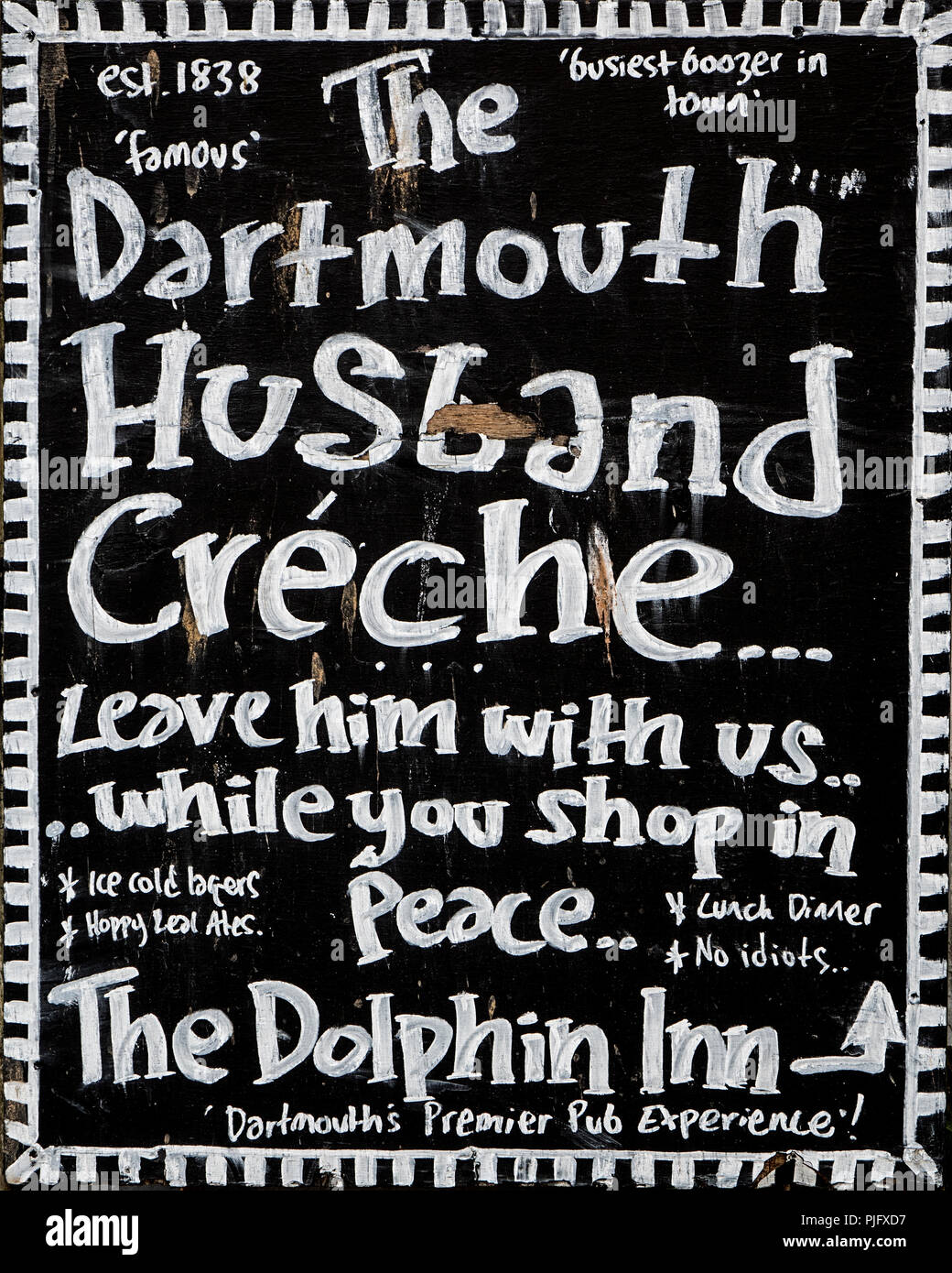 De - Devon: Zeichen für "The Dolphin Inn" an der Dartmouth Stockfoto