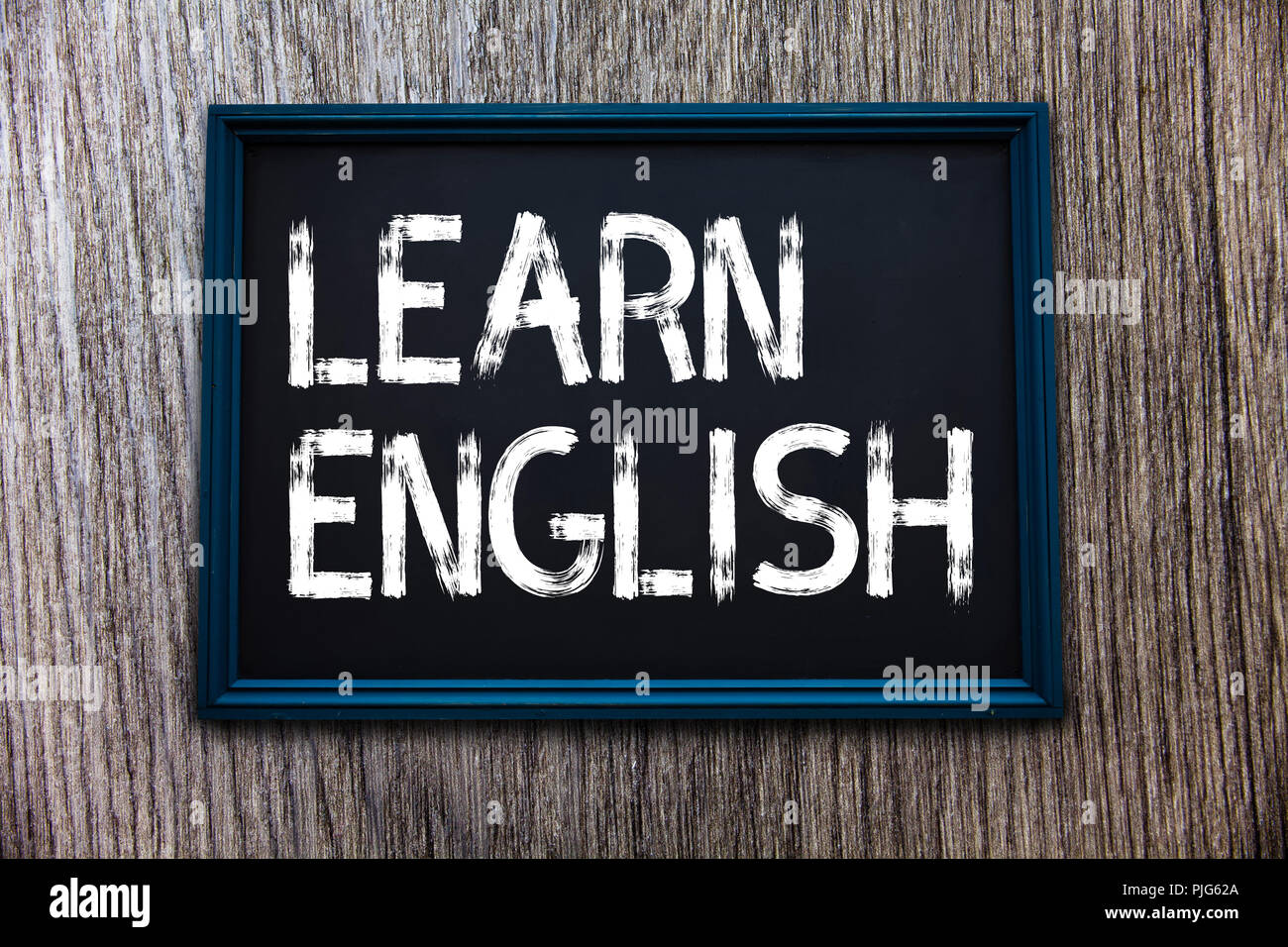 Handschrift text Englisch lernen. Begriff Sinne universelle Sprache einfache Kommunikation und Verstehen. Stockfoto