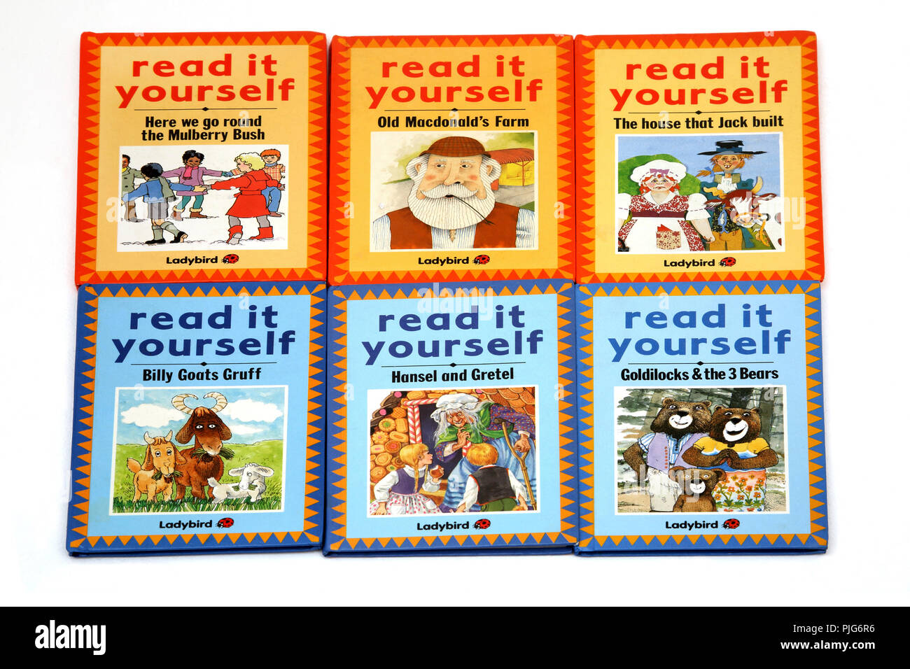 Ein Haufen von Ladybird lesen Sie selbst Bücher Kinder Geschichten Stockfoto