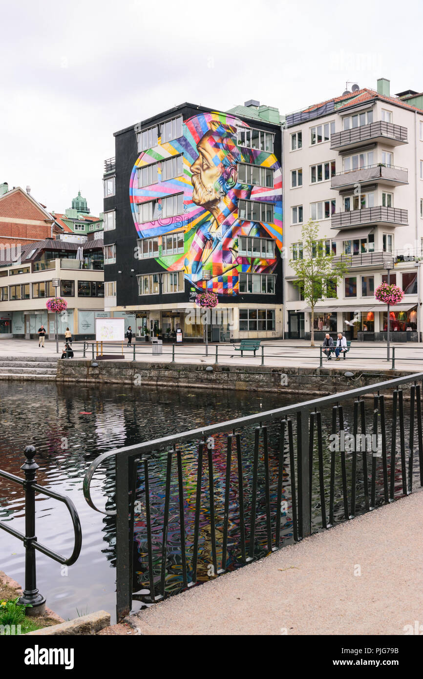 Die keine Grenzen Street Art von Boras in Schweden Stockfoto
