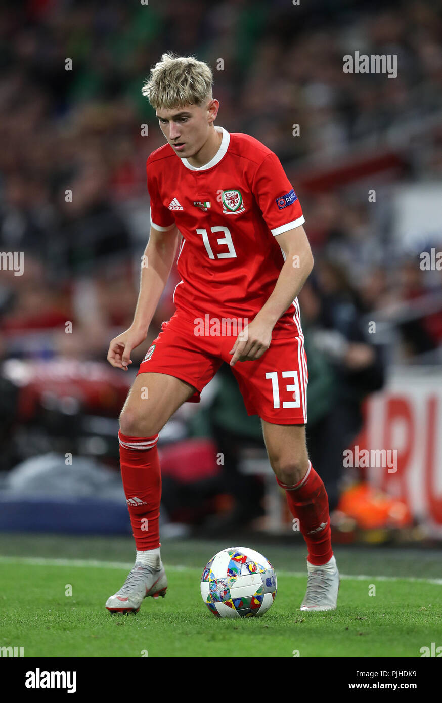 Wales' David Brooks während der Liga B, Gruppe 4 Spiel in Cardiff City Stadium. PRESS ASSOCIATION Foto. Bild Datum: Donnerstag, 6. September 2018. Siehe PA-Geschichte Fussball Wales. Foto: David Davies/PA-Kabel. Beschränkungen: Nur die redaktionelle Nutzung, keine kommerzielle Nutzung ohne vorherige Zustimmung. Stockfoto