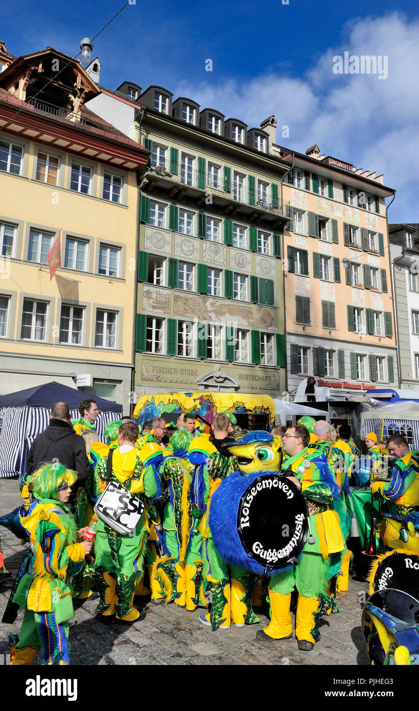 Schweiz, Luzern Karneval, Fanfare Stockfoto