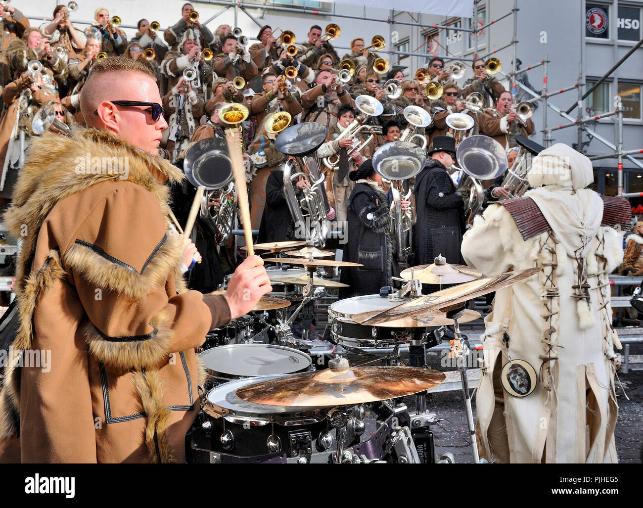 Schweiz, Luzern Karneval, Fanfare Stockfoto