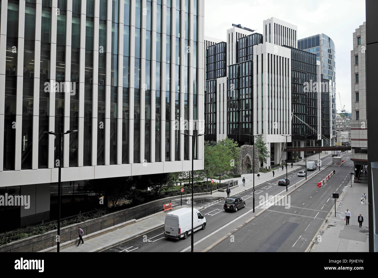 London Wall, neue moderne Bürogebäude Entwicklung bei London Wall in der City von London UK KATHY DEWITT Stockfoto