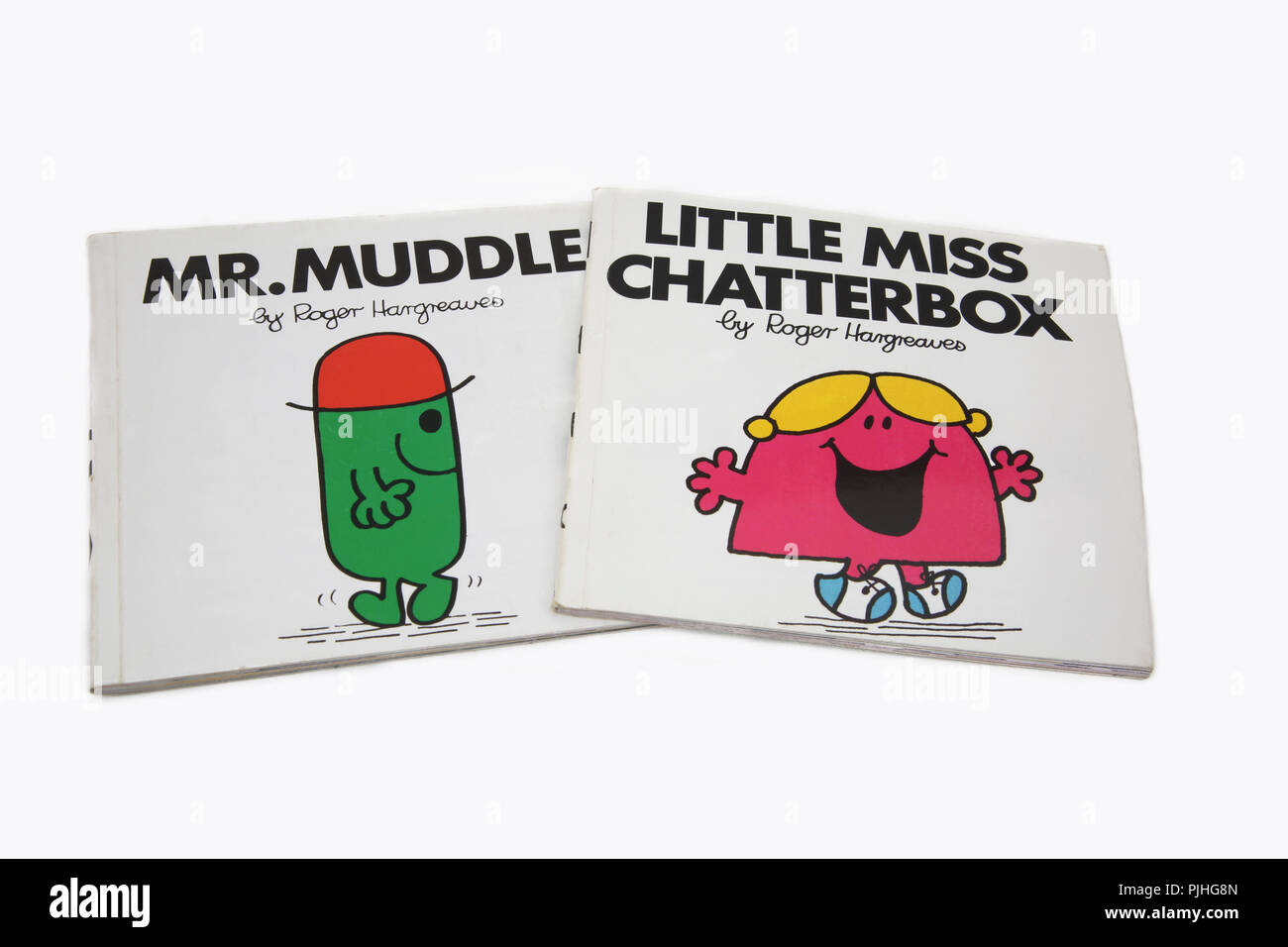 Herr Durcheinander und Little Miss Chatterbox Bücher von Roger Hargreaves Stockfoto