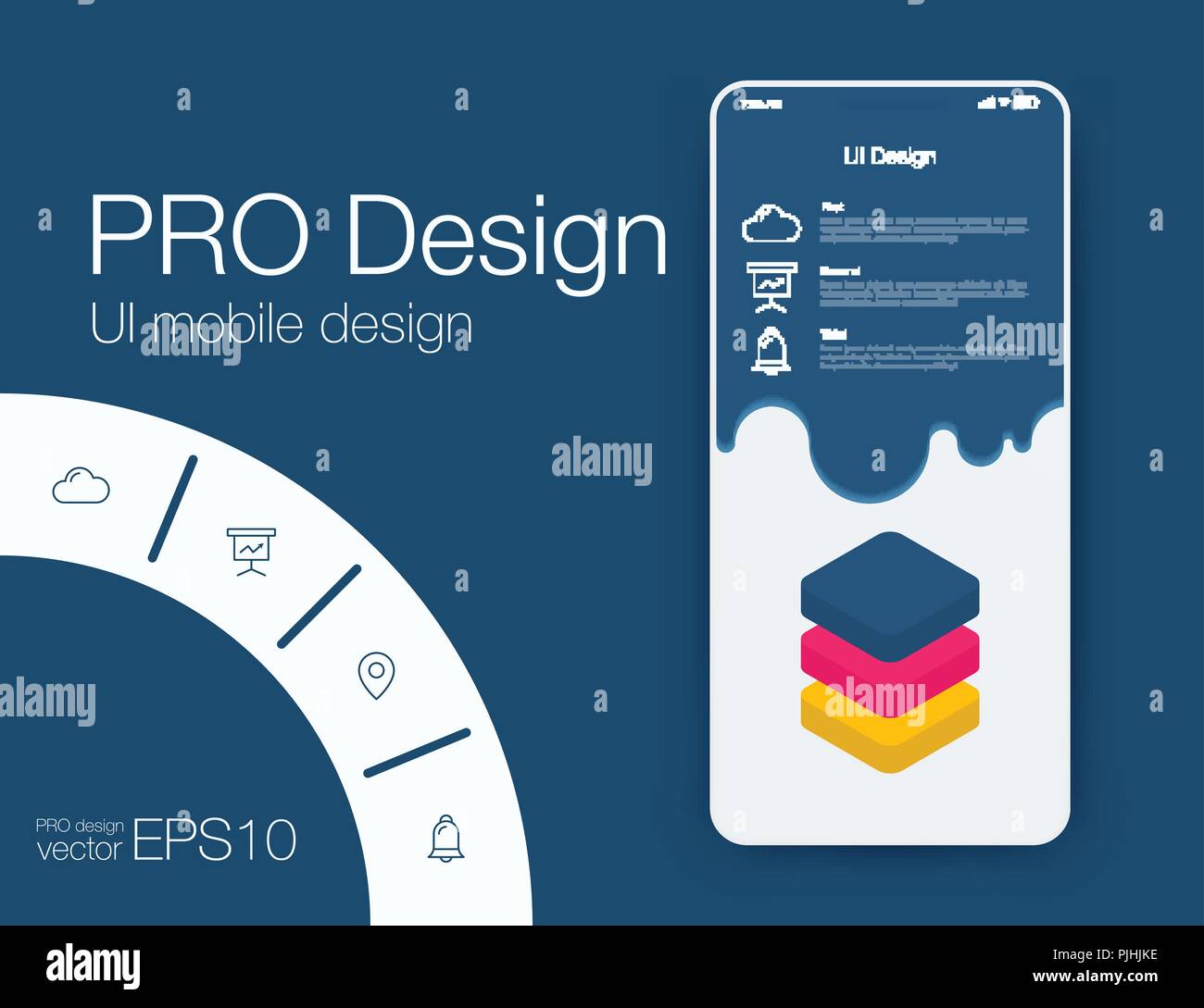 Wetter UI. Material Design. Vektor illustration Stock Vektor