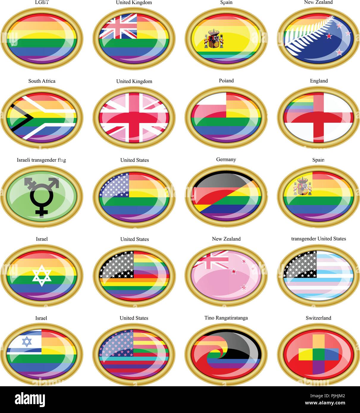 Reihe von Icons. LGBT (Gay) Fahnen. Stock Vektor