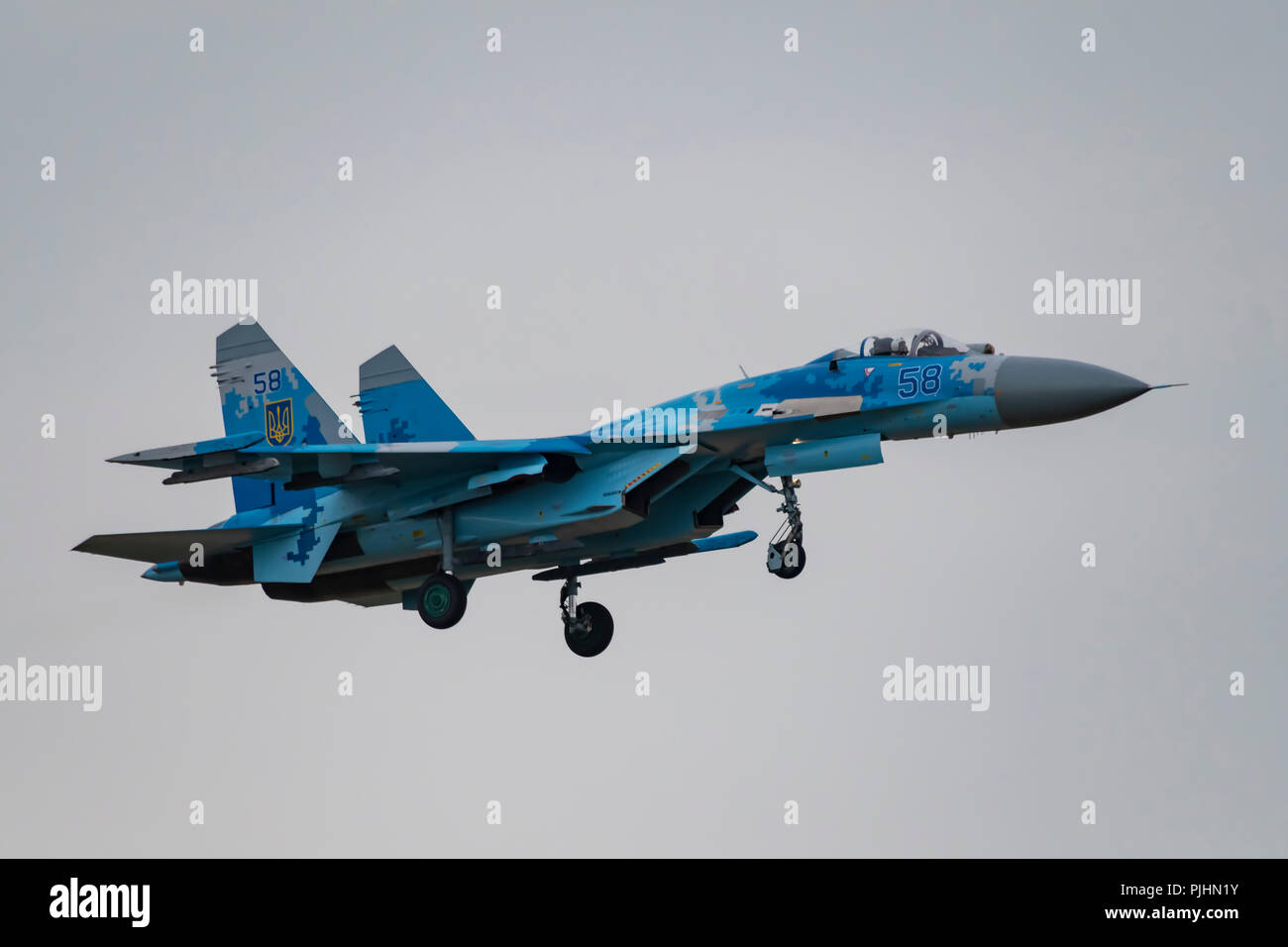 Ukrainische Su-27 Flanker, RIAT 2018, RAF Fairford, England Stockfoto
