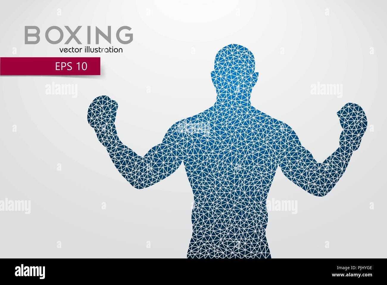 Boxing Silhouette. Hintergrund und Text auf einem separaten Layer, Farbe kann mit einem Klick geändert werden. Boxen. Vector Illustration Stock Vektor