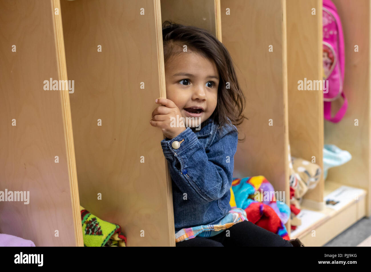 Houston, Texas - ein Kind in der frühen Kindheit Bildung Programm Wesleys Community Center. Stockfoto