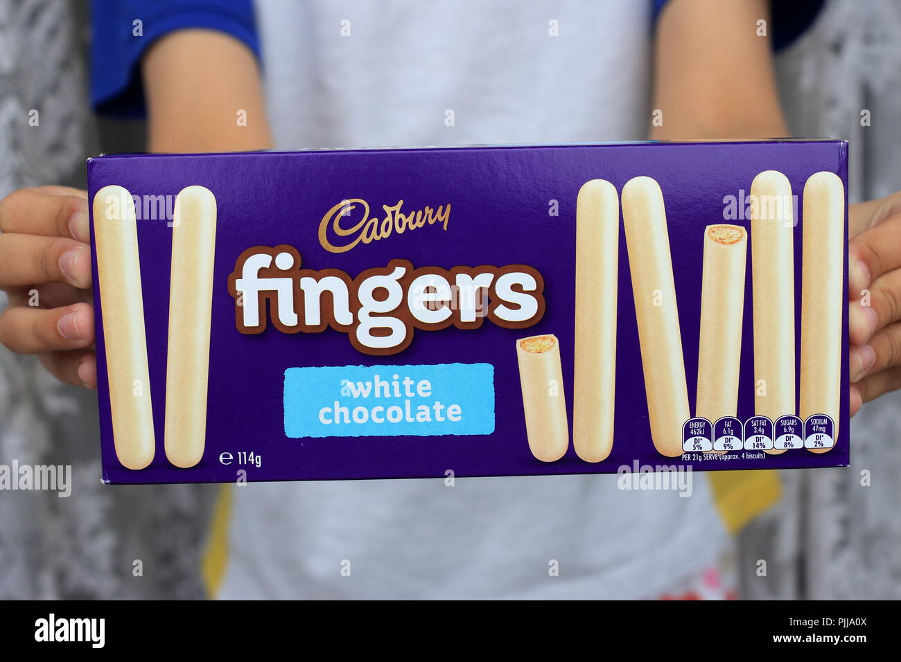 Cadbury Finger white cocolate Stockfoto