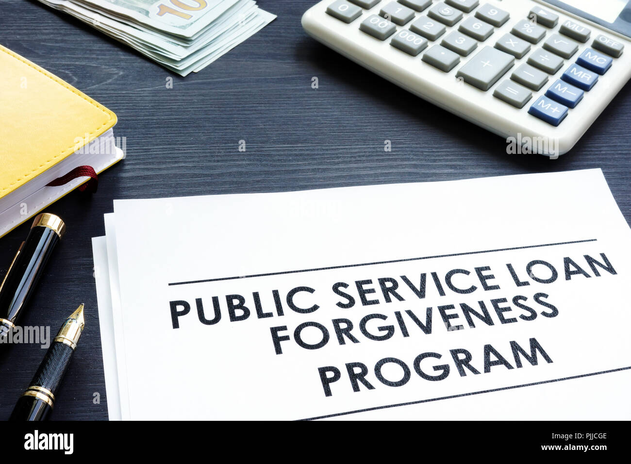 Öffentlicher Dienst Darlehen Vergebung PSLF Programm Dokumente. Stockfoto