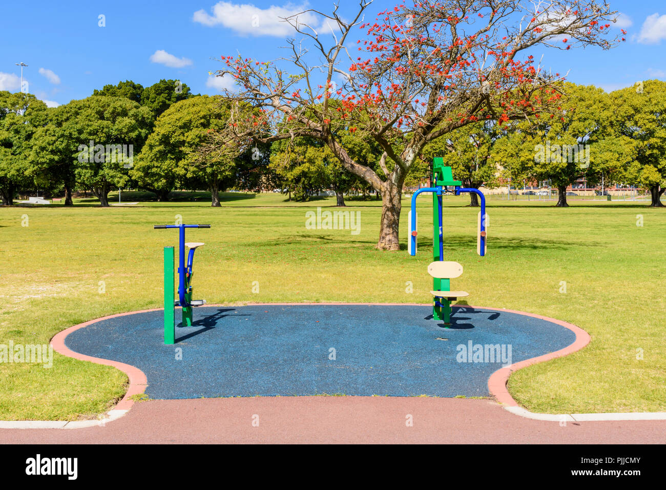 Das öffentliche Freibad übung Ausrüstung Stockfoto