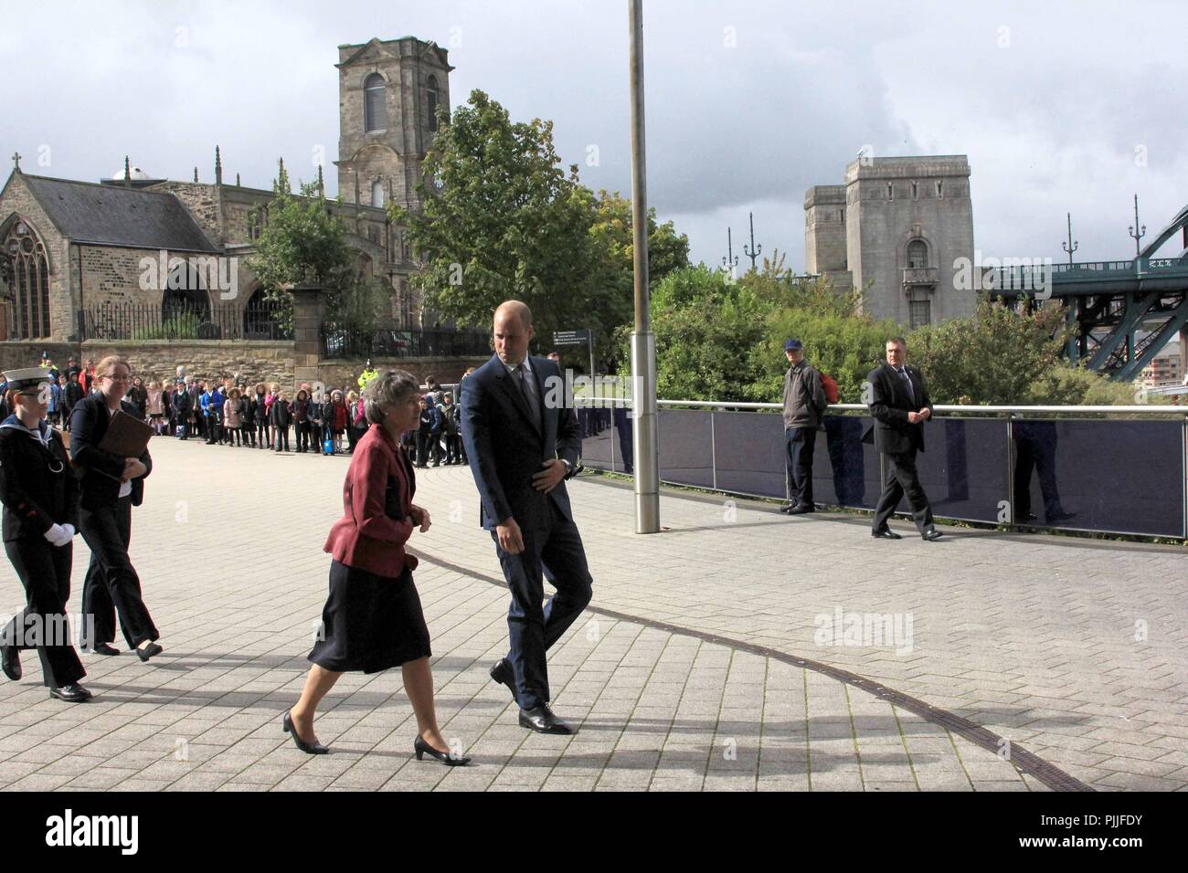 Der Herzog von Cambridge visits Newcastle und Sage Gateshead zu sorgen große Ausstellung des Nordens. Großbritannien, 7. September 2018, David Whinham/Alamy leben Nachrichten Stockfoto