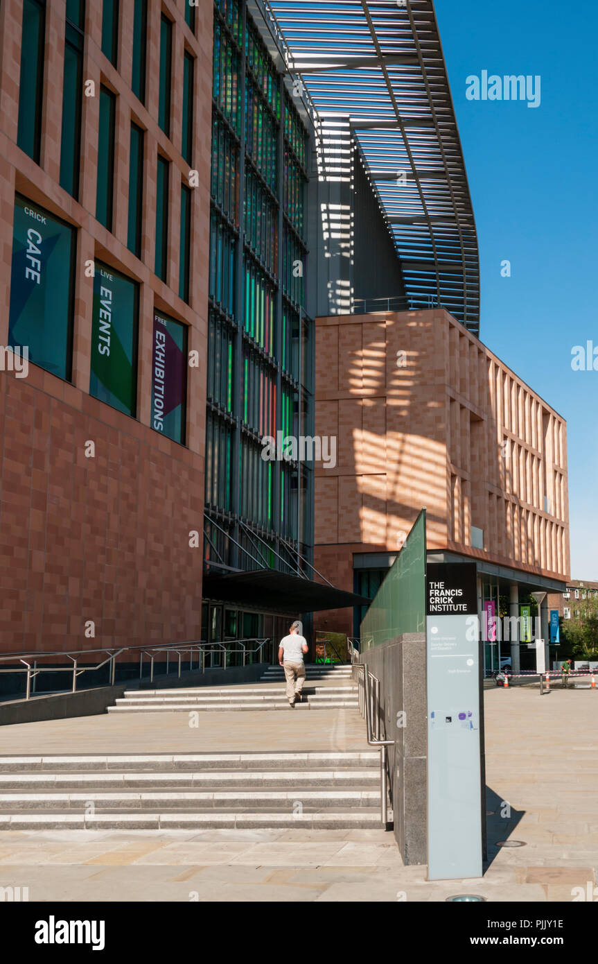 Die Francis Crick Institut ist ein biomedizinisches Forschungszentrum eröffnet im Jahr 2016. Es liegt neben dem Bahnhof St Pancras in Camden, London. Stockfoto