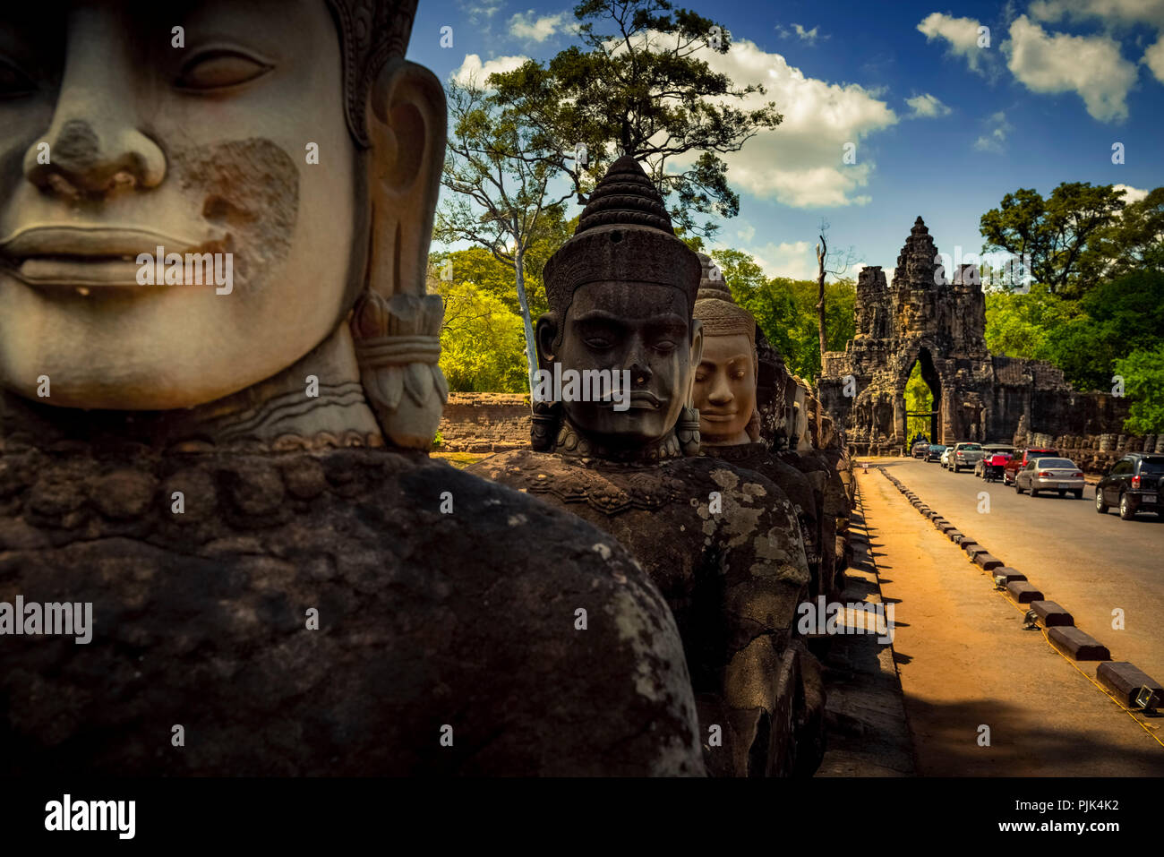 Asien, Kambodscha, Angkor Wat, South Gate, Angkor Thom Stockfoto