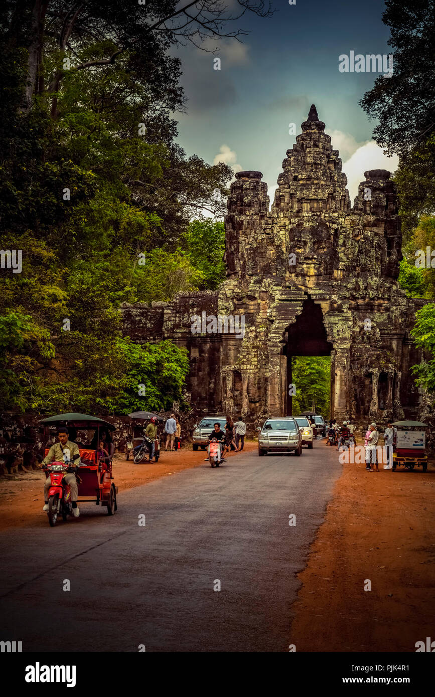 Asien, Kambodscha, Angkor Wat, South Gate, Angkor Thom Stockfoto
