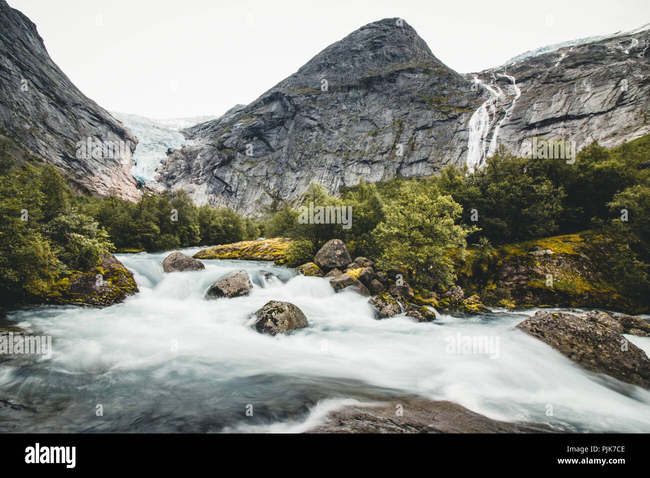 Norwegen, Stryn, Jostedalsbreen Gletscher Briksdalsbreen Stockfoto