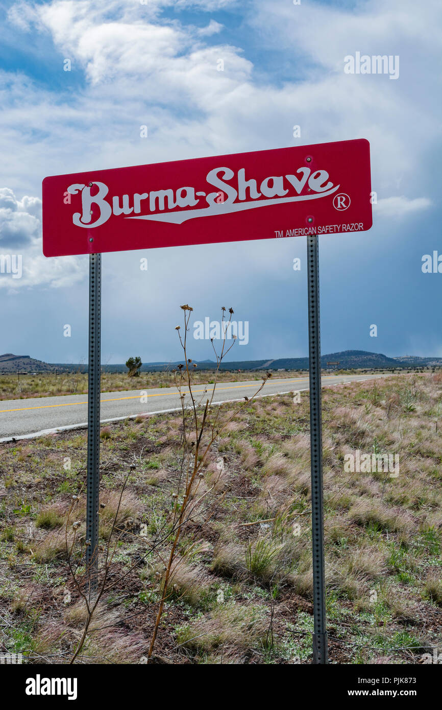 Arizona, Route 66, Burma-Shave Straßenrand Werbung Stockfoto