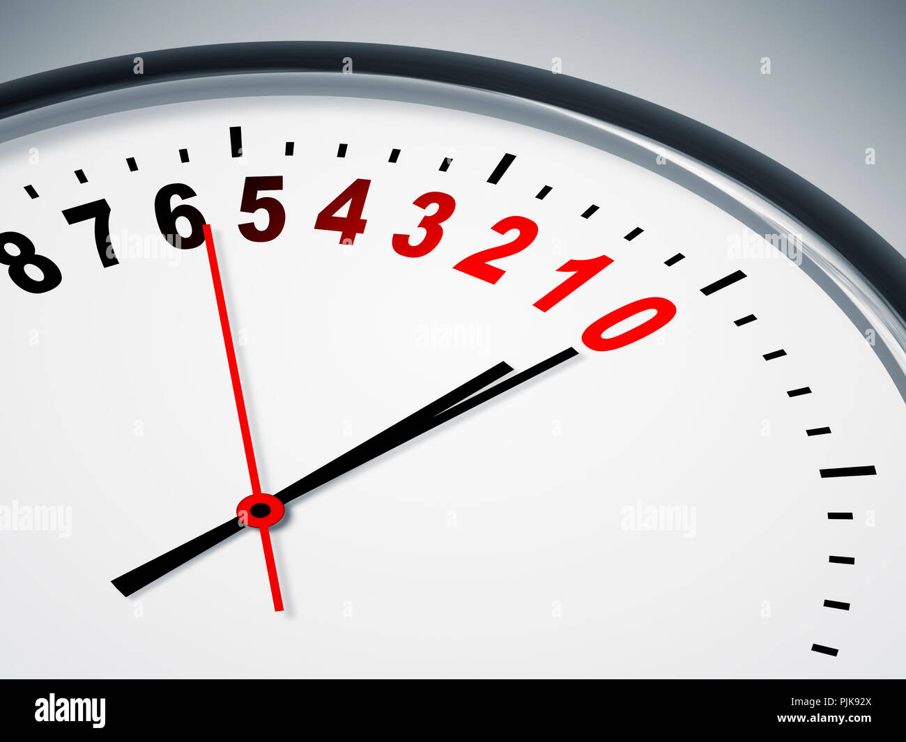 Ein Bild einer schönen Uhr mit einem countdown Stockfoto