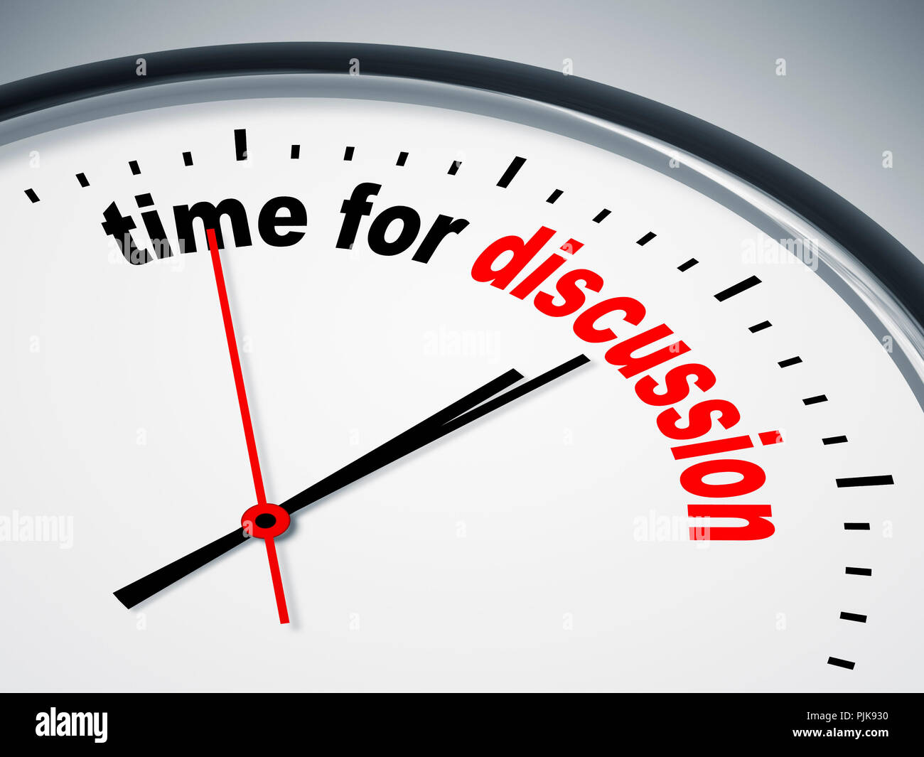 Ein Bild einer schönen Uhr mit Zeit für Diskussionen Stockfoto