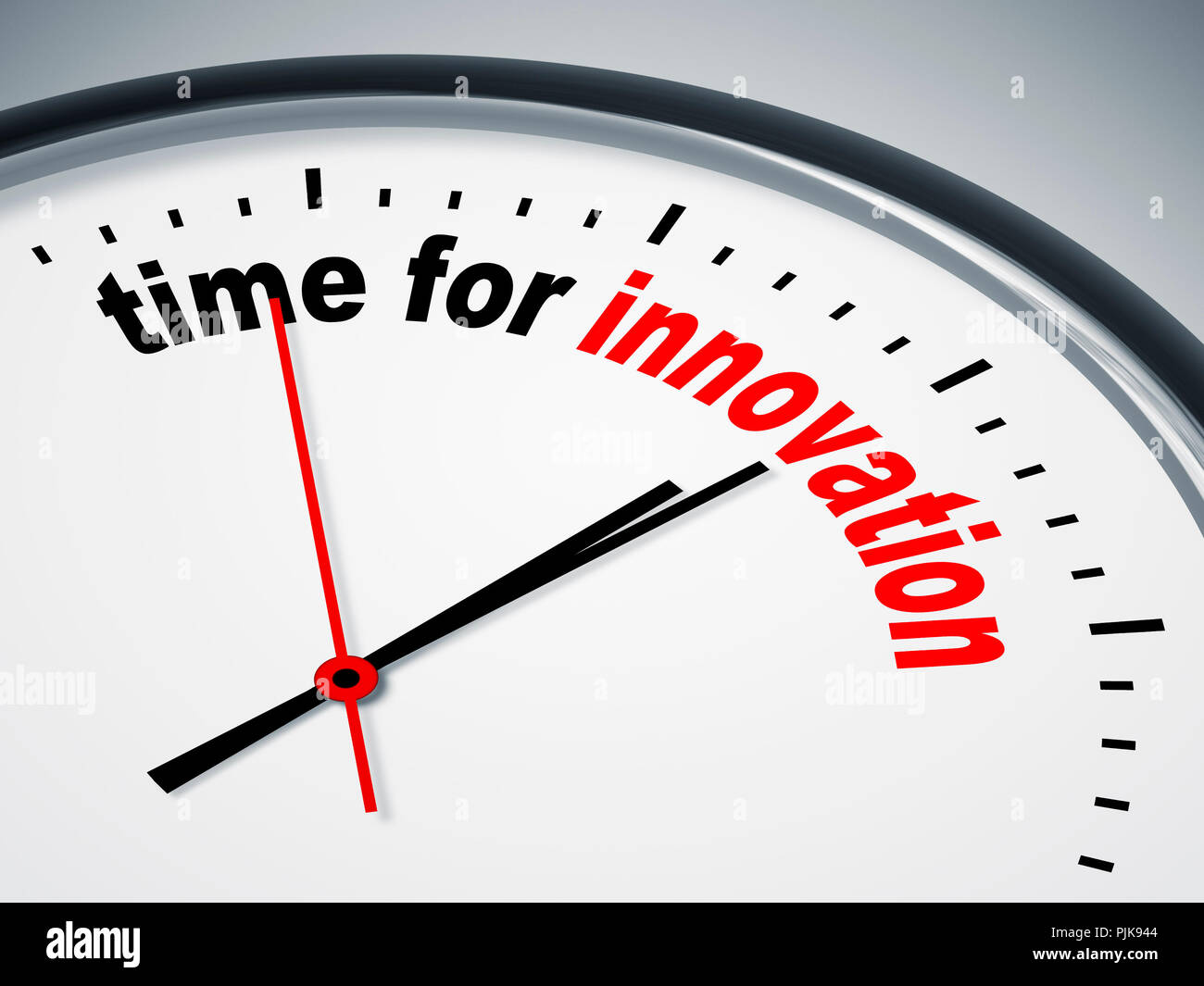 Ein Bild einer schönen Uhr mit Zeit für innovation Stockfoto