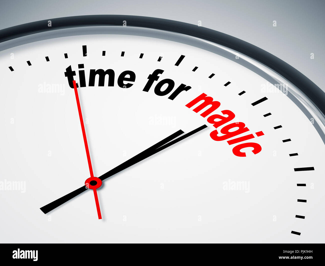 Ein Bild einer schönen Uhr mit Zeit für Magie Stockfoto