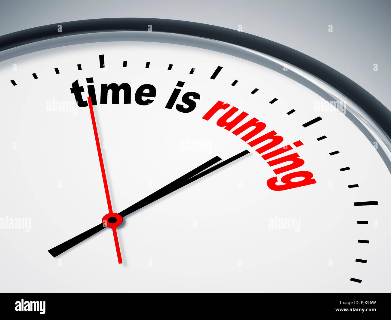 Ein Bild einer schönen Uhr mit der Zeit läuft Stockfoto
