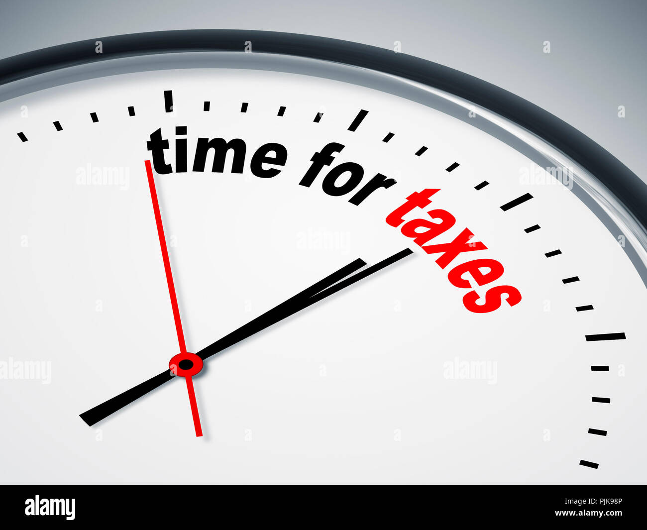 Ein Bild einer schönen Uhr Zeit für Steuern Stockfoto