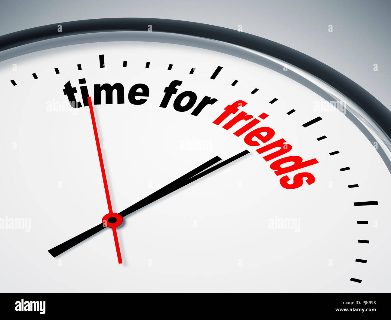 Ein Bild einer schönen Uhr mit Zeit für Freunde Stockfoto