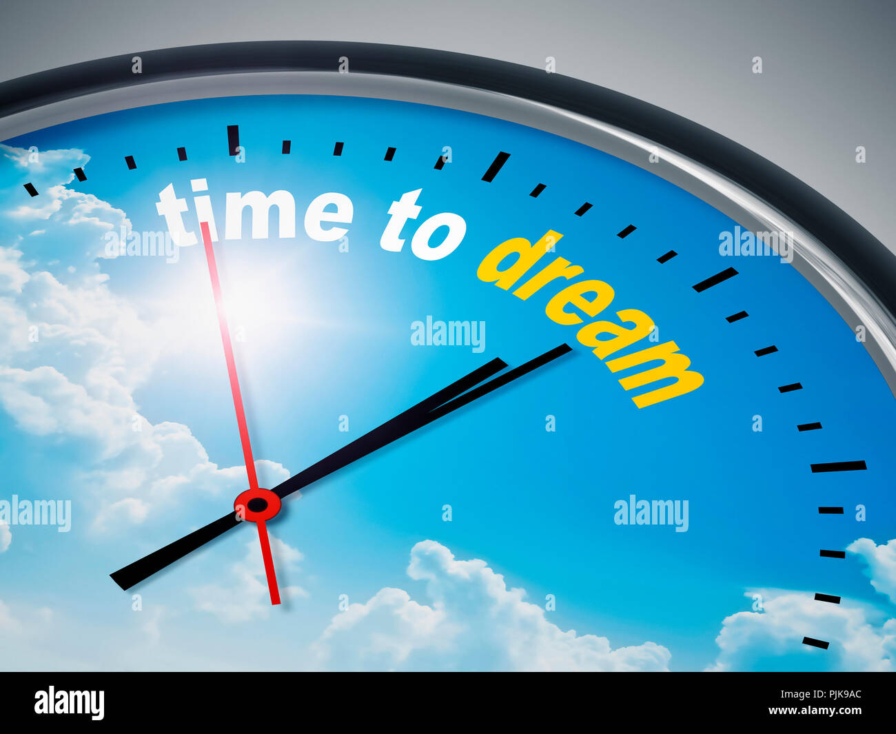 Ein Bild einer schönen Uhr mit Zeit zum Träumen Stockfoto