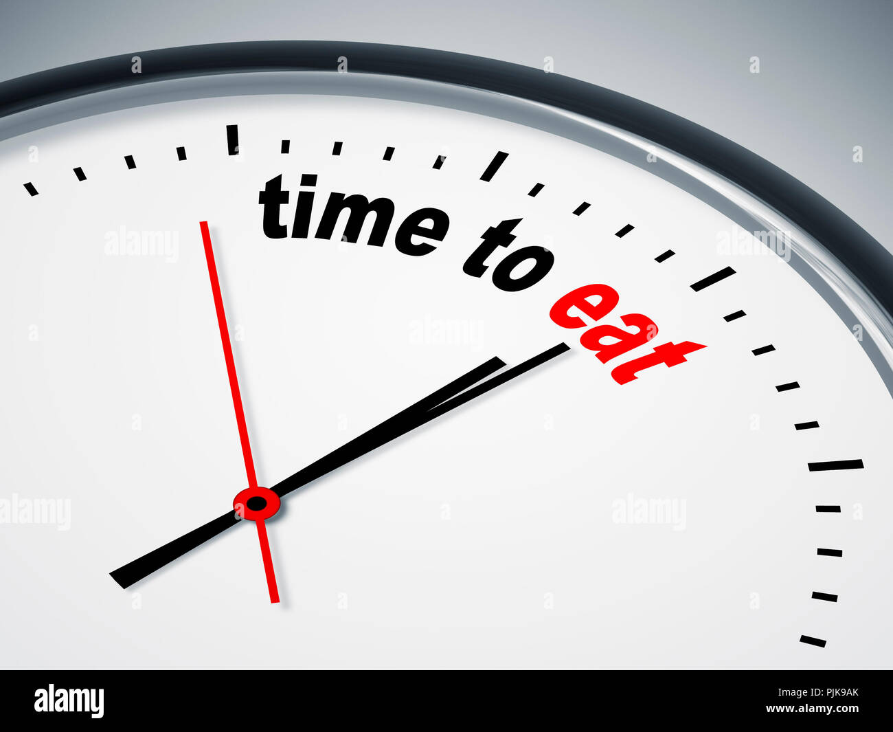 Ein Bild einer schönen Uhr mit Zeit zum Essen Stockfoto