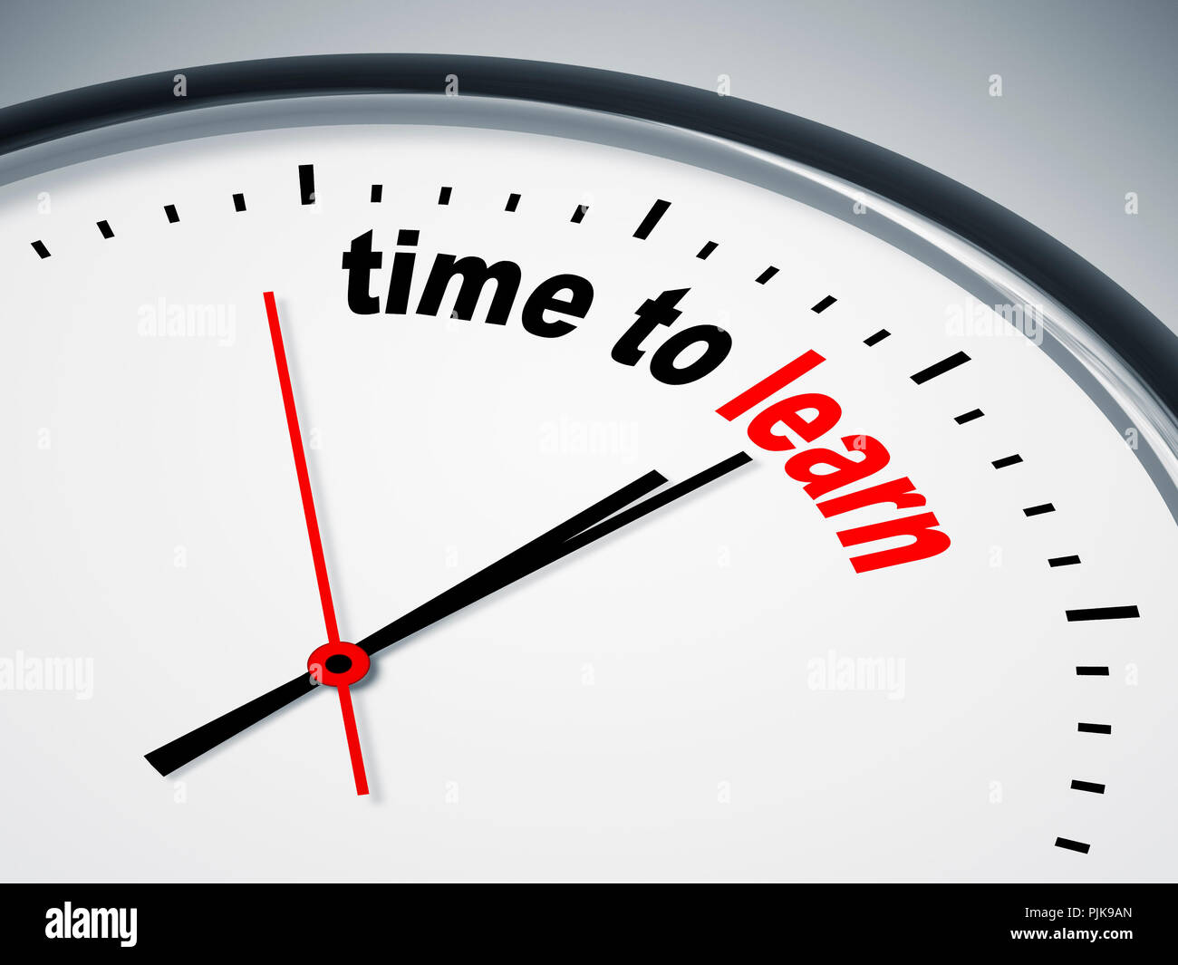 Ein Bild einer schönen Uhr mit der Zeit zu lernen Stockfoto