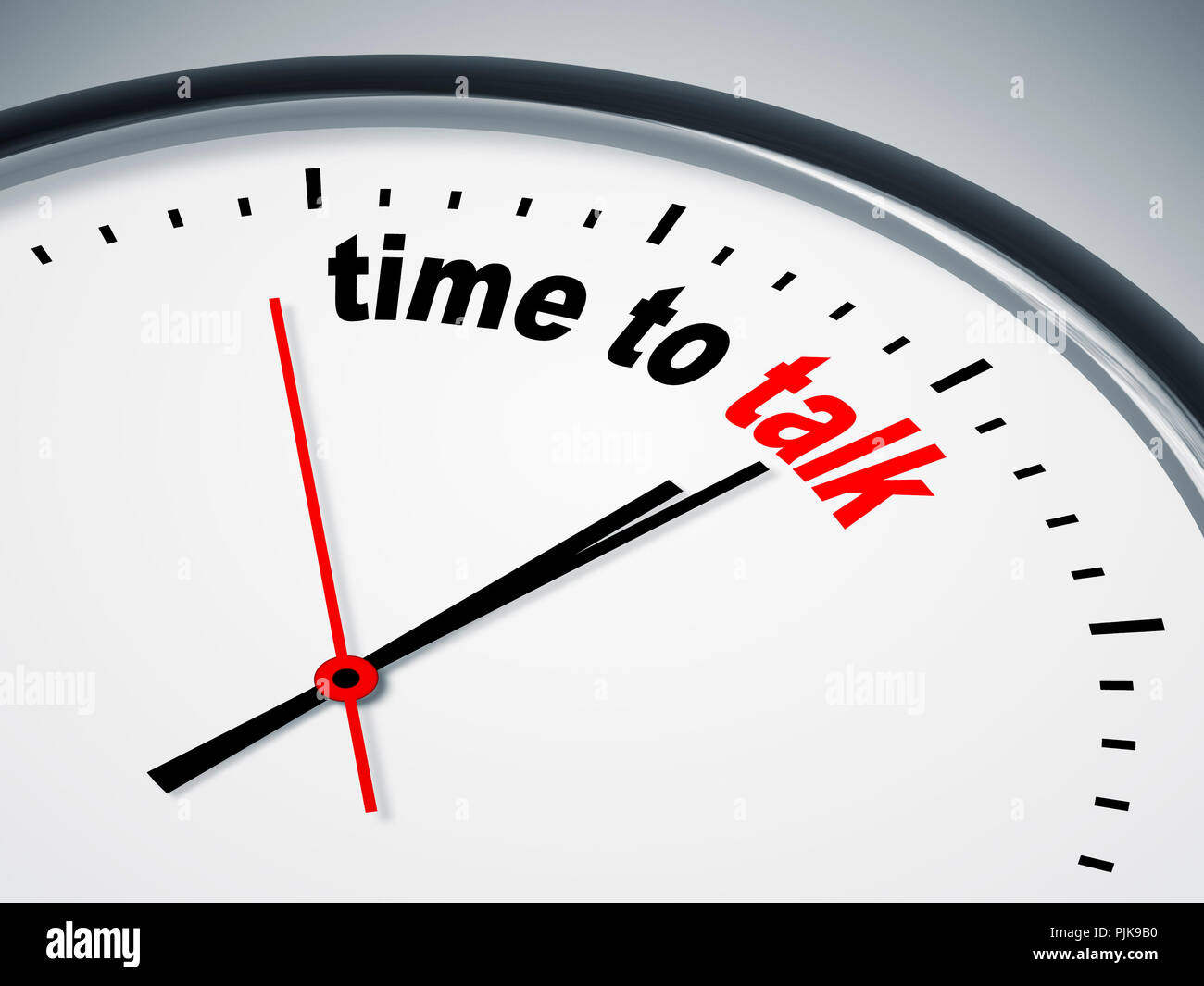 Ein Bild einer schönen Uhr mit Zeit für ein Gespräch Stockfoto