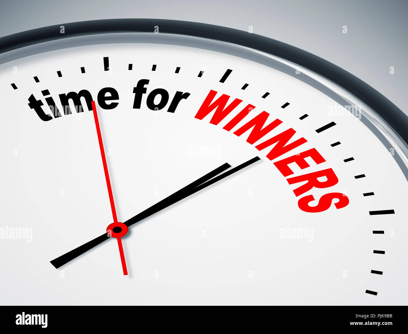 Ein Bild einer schönen Uhr mit Zeit für Gewinner Stockfoto