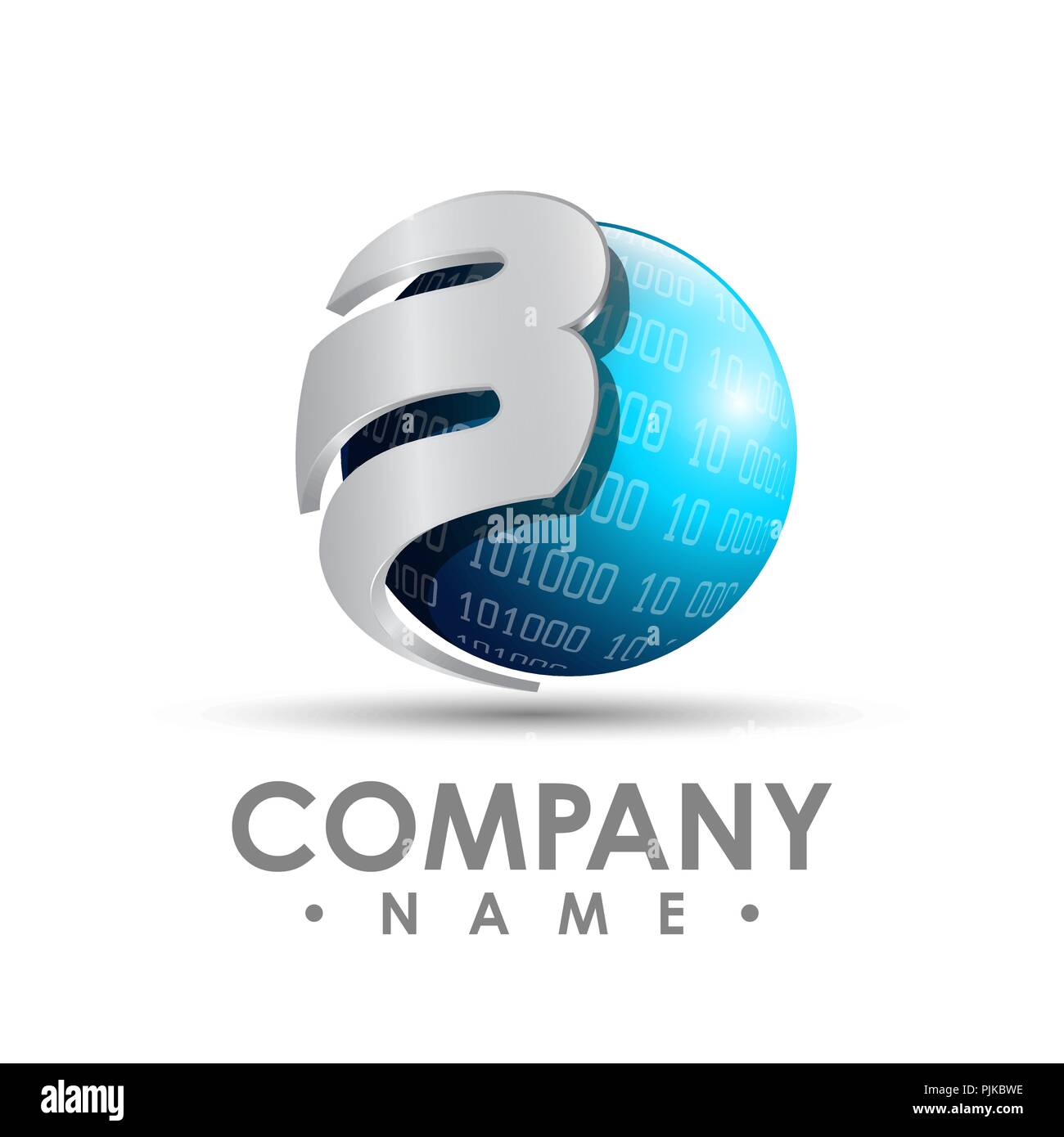 3D-Business corporate Buchstabe b Logo Design Vector. Bunte Buchstaben b logo Vektor Vorlage. Buchstabe b Logo für Technologie. Der binäre Code 3d logo Vektor Stock Vektor