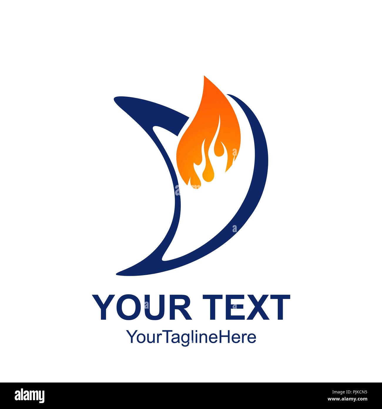 Anfangsbuchstabe V logo Vorlage blau orange flame Design für Business und Unternehmen Identität Stock Vektor