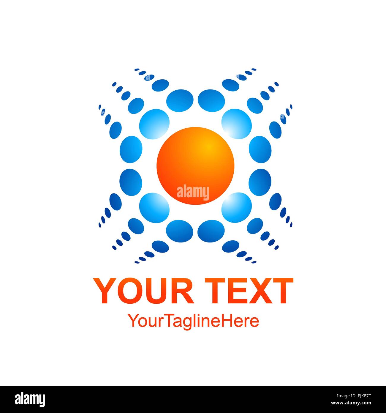 Sun isoliert Sommer vektor Logo Design template Element. Farbe gelb blau Sonnensymbol. Stock Vektor