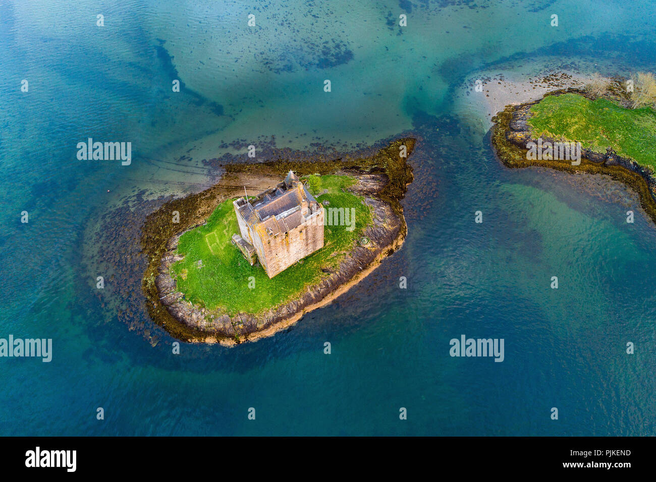 Castle Stalker am Loch Linnhe, Schottland Stockfoto