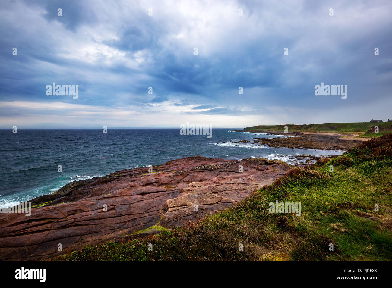 Küste auf der Halbinsel Tarbat Ness Stockfoto