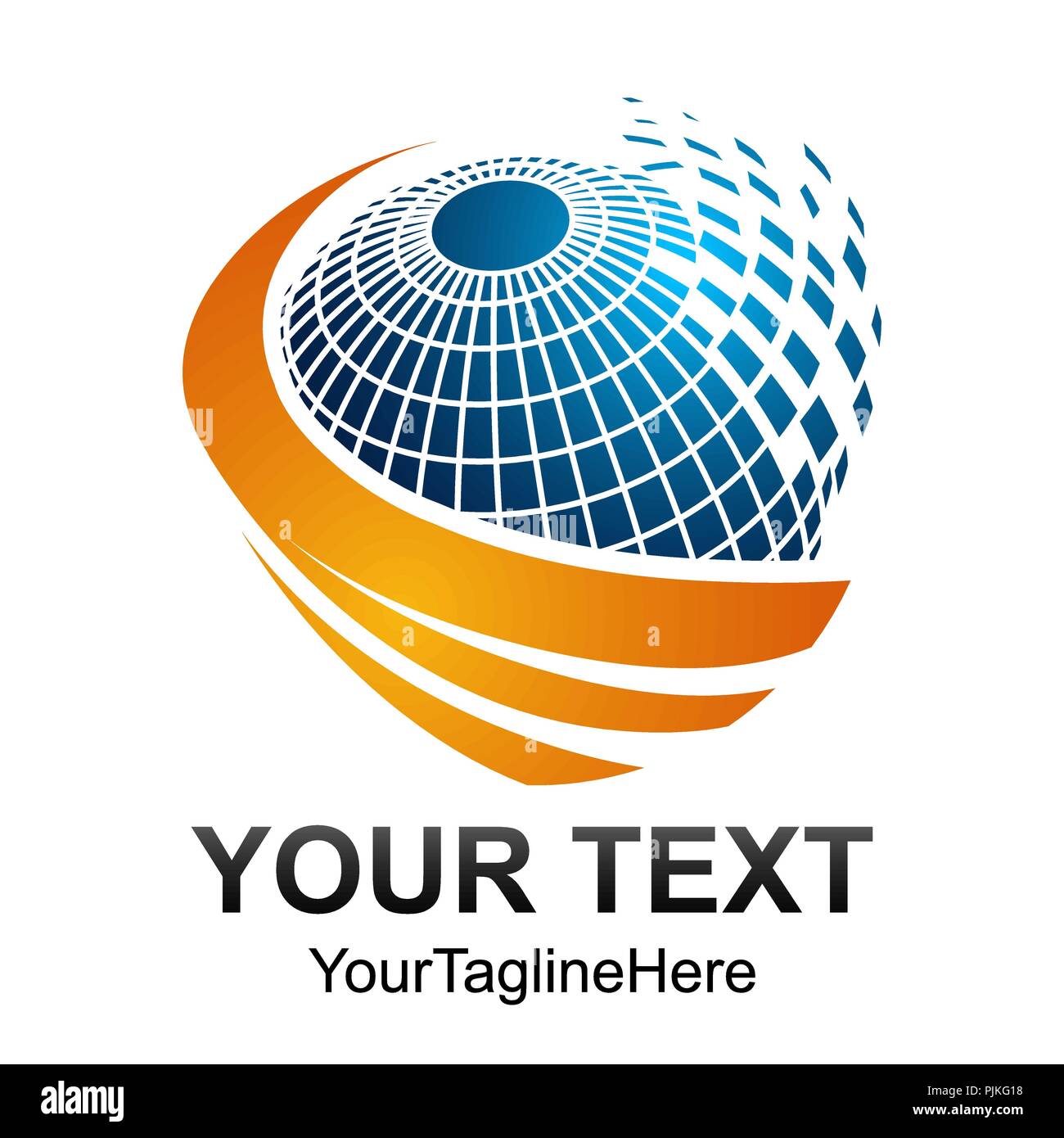 Kreative abstrakte digitale Sphäre Technologie vektor Logo Design template Element. Web Netzwerk Internet Business Logo Konzept Kreissymbol. Stock Vektor