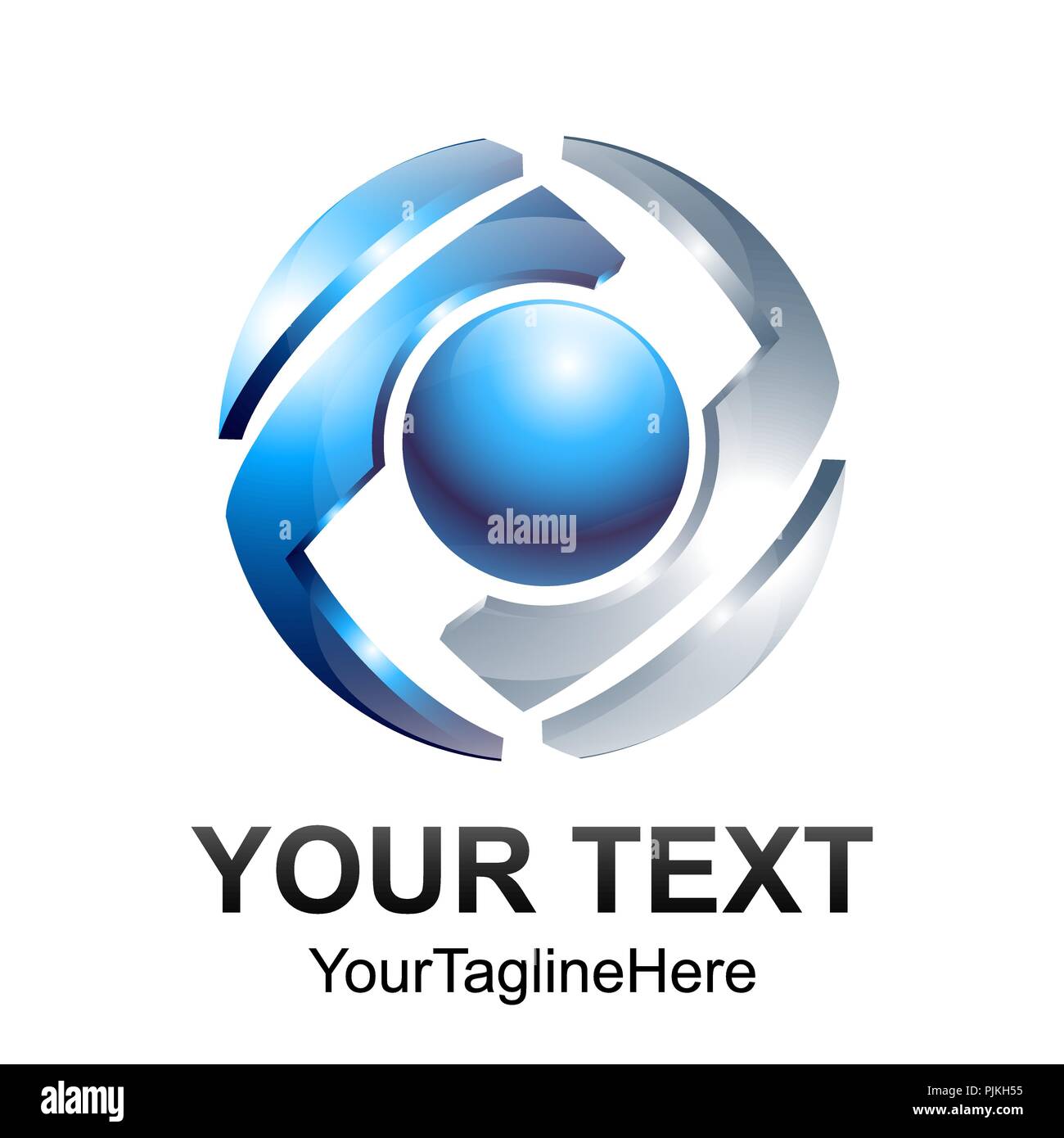 Kreative abstrakte Technik Bereich vektor Logo Design template Element. Farben Silber Blau Konzept Symbol Stock Vektor