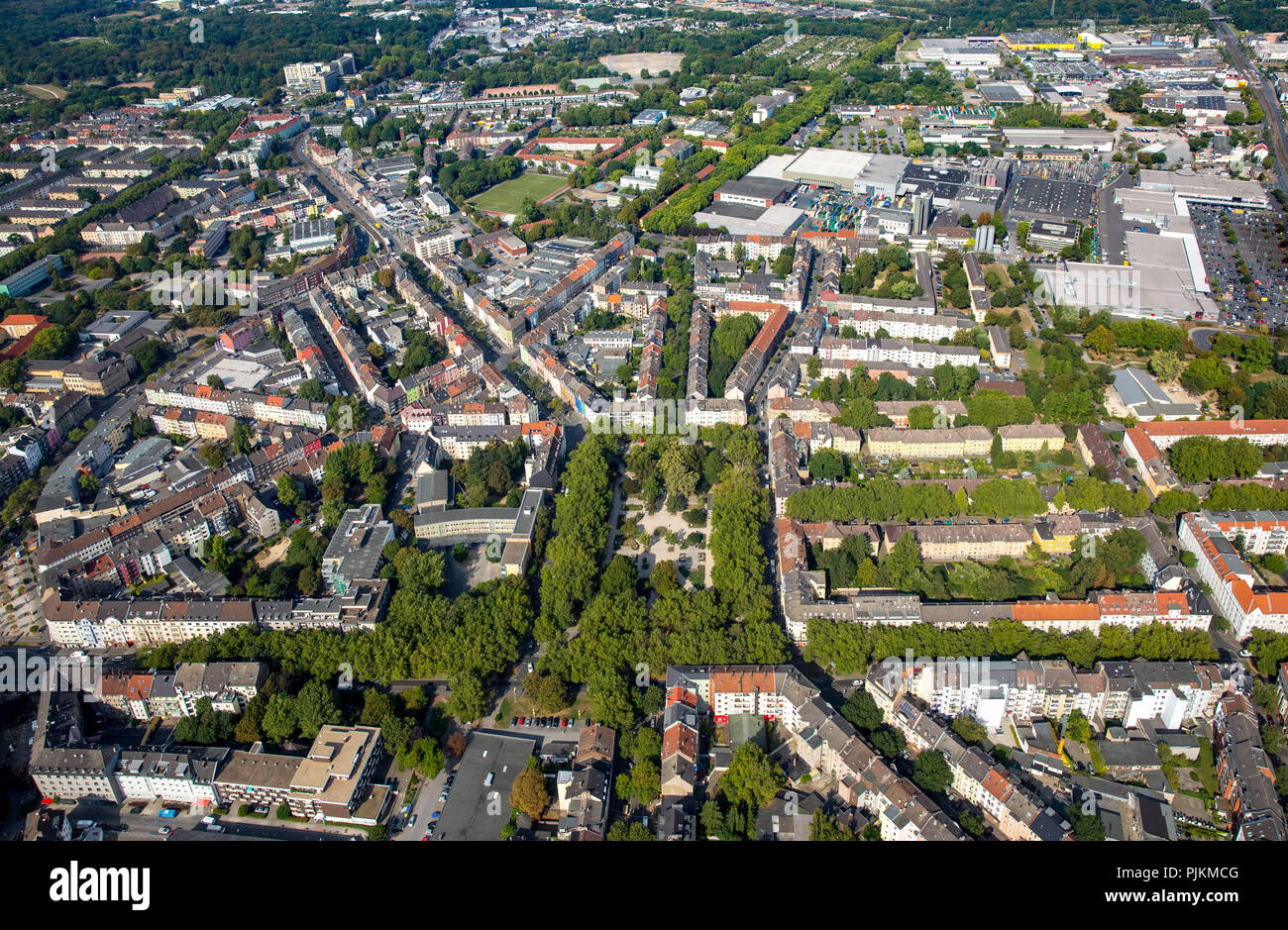 Luftaufnahme, Nordpark, Mallinckrodtstrasse, Nordstadt, Dortmund