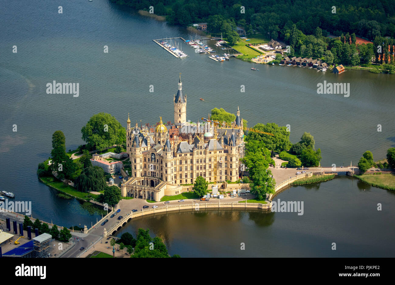 Das Schweriner Schloss, Schloss, Burg, Schwerin, Mecklenburg-Vorpommern, Deutschland Stockfoto