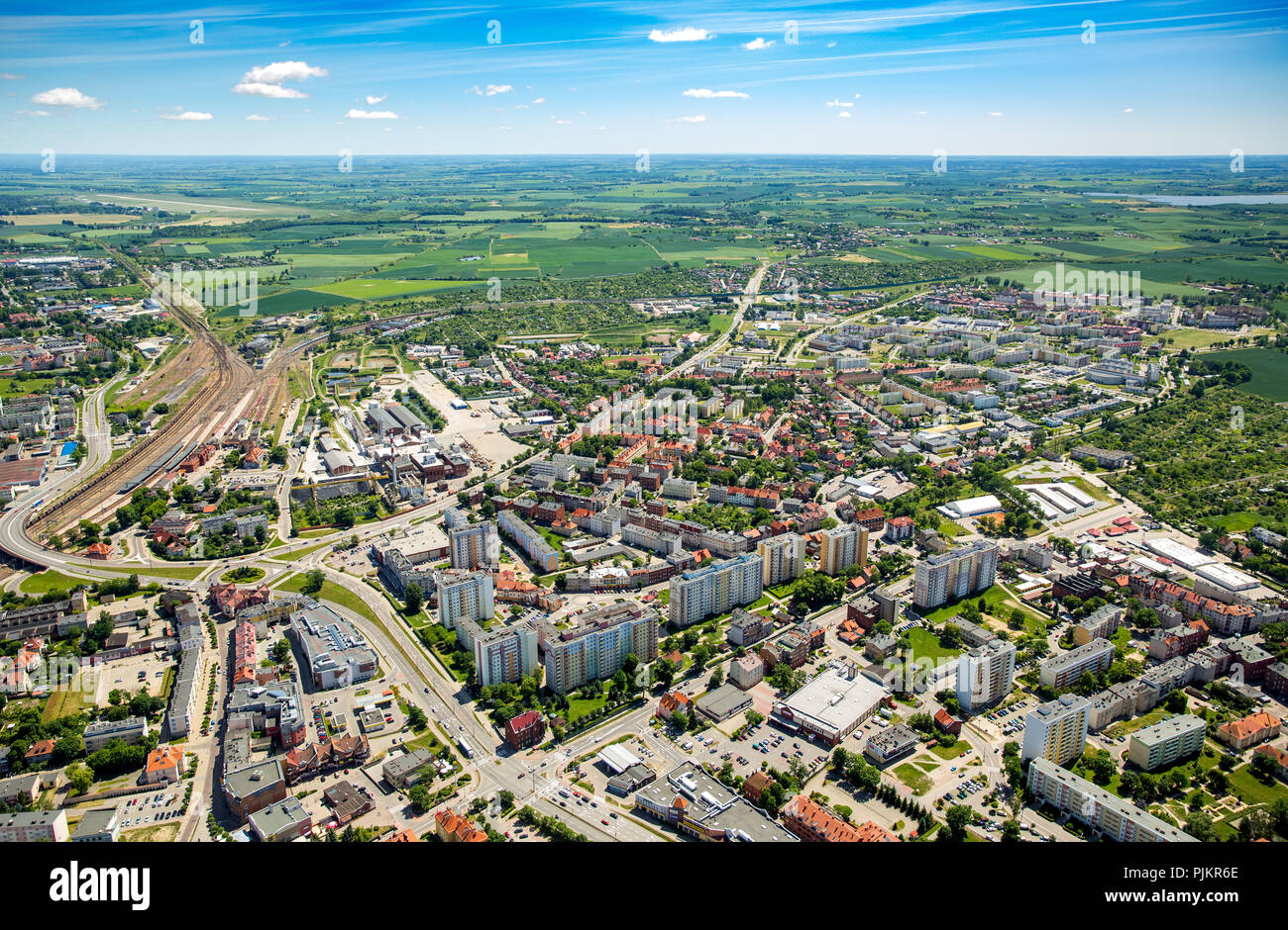 Marienburg, Schloss, Backsteingotik, Fluss Fluß Nogat, Stadt Marienburg, den Sitz des Großmeisters des Deutschen Ordens, dem Deutschen Orden, Pomorskie, Polen Stockfoto