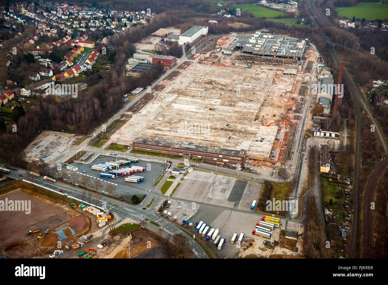 Mit der Grundsteinlegung auf dem Gelände der ehemaligen Opel Werk 2 Bochum-Langendreer, Bochum, Ruhrgebiet, Nordrhein-Westfalen, Deutschland Stockfoto