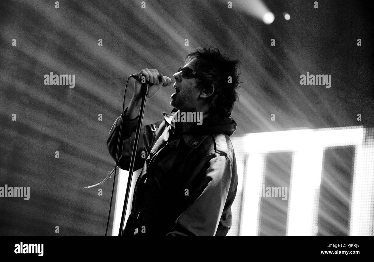 British new-wave formation Echo & Bunnymen am Tag Festival des Sünders in Hasselt (Belgien, 31/10/2010) Stockfoto