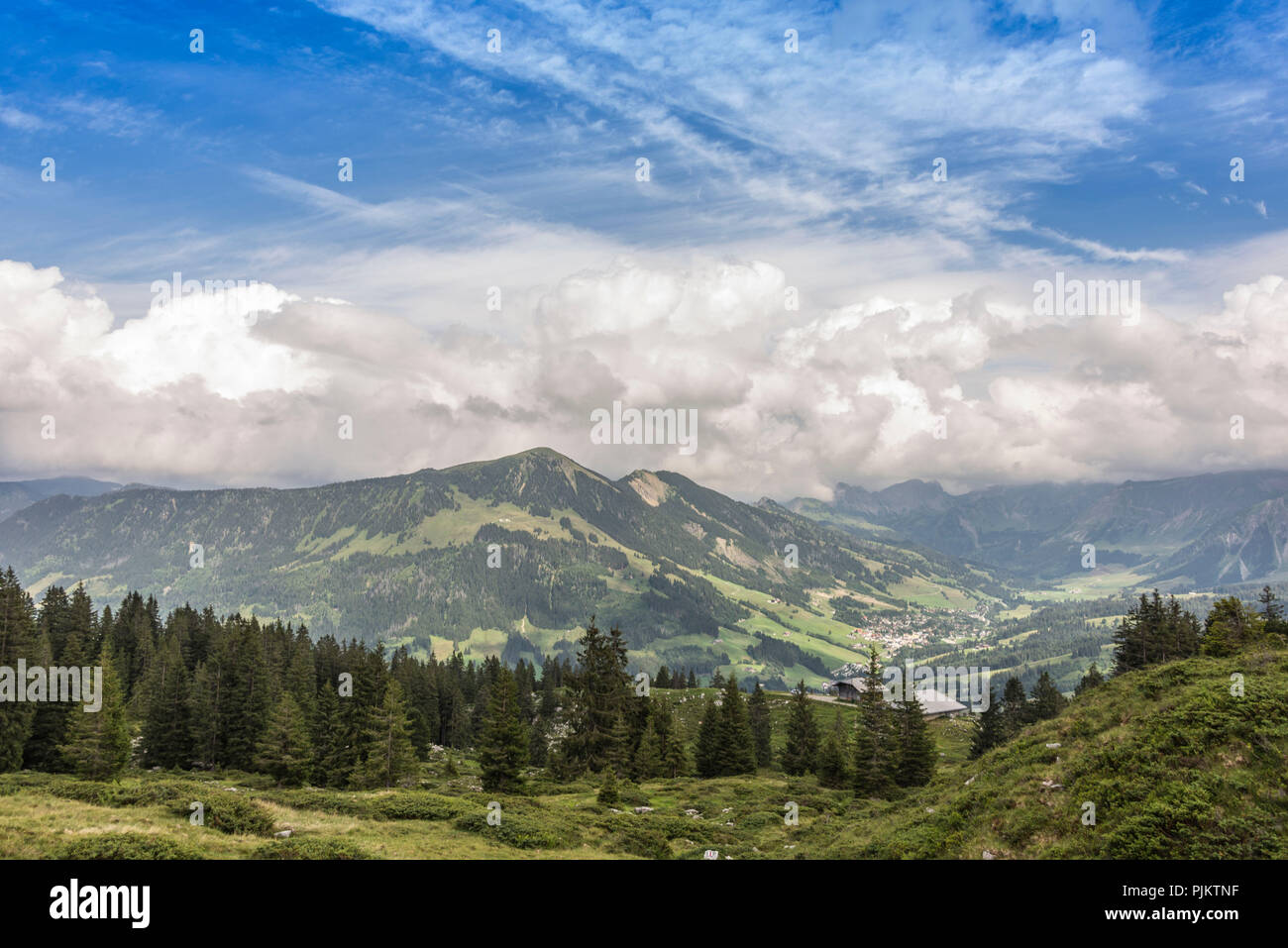 Landschaft im Biosphärenreservat Entlebuch, Kanton Luzern, Schweiz Stockfoto